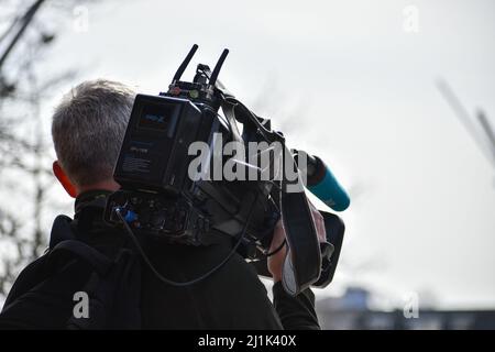 RTE Cameraman. copyspace Stock Photo