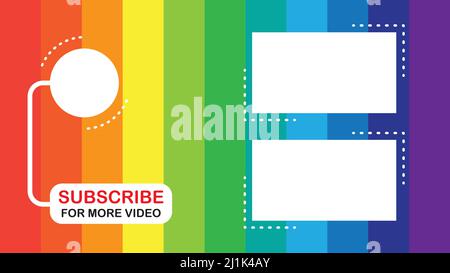 Youtube end screen template. Stock Vector