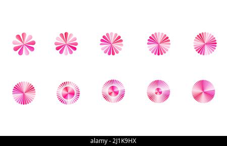 Set of flower decoration icon shape element abstract background vector illustration Stock Vector