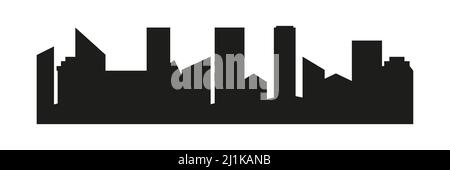 City buildings black silhouette. Town shape. City skyline sign. Stock Vector