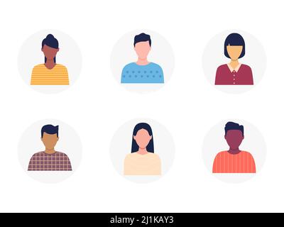 Human heads group. People avatar set. User icon. Stock Vector