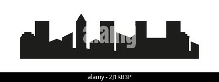 City buildings black silhouette. Town shape. City skyline sign. Stock Vector
