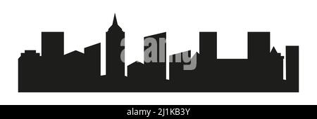 City buildings black silhouette. Town shape. City skyline sign. Stock Vector