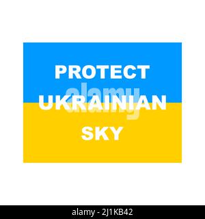 Protect Ukrainian sky. Ukrainian flag. Vector isolated on white Stock Vector