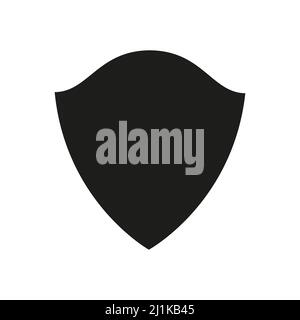 Shield silhouette. Shielding sign. Security and protector black symbol. Stock Vector