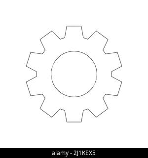 Gears icon. Cogwheel black symbol. Vector isolated on white background Stock Vector