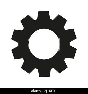 Gears icon. Cogwheel black symbol. Vector isolated on white background Stock Vector