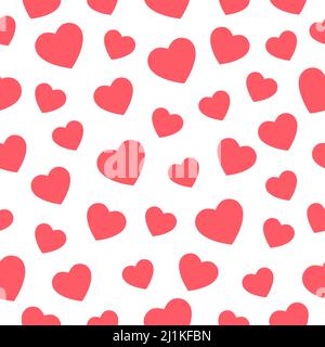 Hearts seamless pattern. Valentine's Day concept white background. Vector illustration. Stock Vector