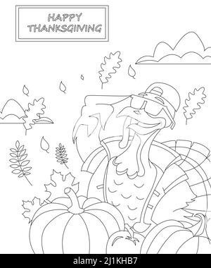 Thanks Giving Coloring Page For kids and aduls Stock Photo