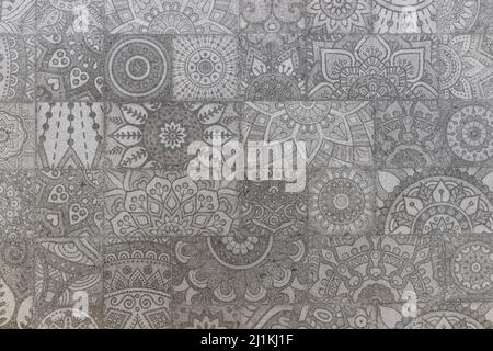 Damask grunge messy wall surface with decorative stucco texture Stock Photo