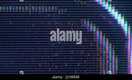 Close up view at a plasma tv while showing television activity Stock Photo