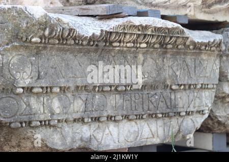 Antalya,Turkey- September 05 2020: Antalya Phaselis Ancient City as known as “Phaselis Antik Kenti. Ruins from archaeological site. Stock Photo