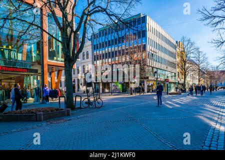 TRONDHEIM, NORWAY - MARCH 11 2022: Street view of Trondheim. Stock Photo