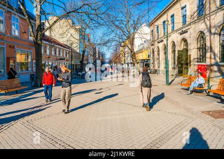 TRONDHEIM, NORWAY - MARCH 11 2022: Street view of Trondheim. Stock Photo