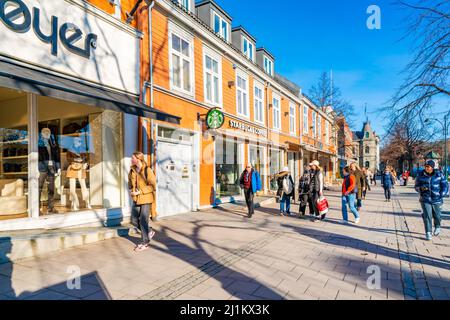 TRONDHEIM, NORWAY - MARCH 11 2022: Street view of Trondheim. Stock Photo