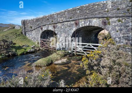 Cherry Bridge in the heart of Dartmoor so quaint and artistic Stock Photo