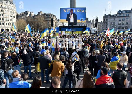 London, UK. 26th Mar 2022.  David Lammy MP. London stands with Ukraine march and rally in central London. Credit: Matthew Chattle/Alamy Live News Stock Photo