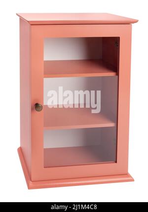 pink wall cabinet path isolated on white Stock Photo
