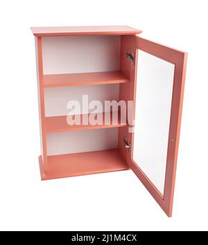 pink wall cabinet path isolated on white Stock Photo