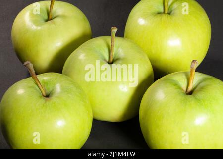 white apple on black background Stock Photo