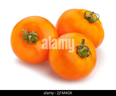orange tomato path isolated on white Stock Photo