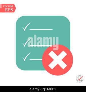 Text or file delete icon in simple outline design. EPS 10 vector illustration. Stock Vector