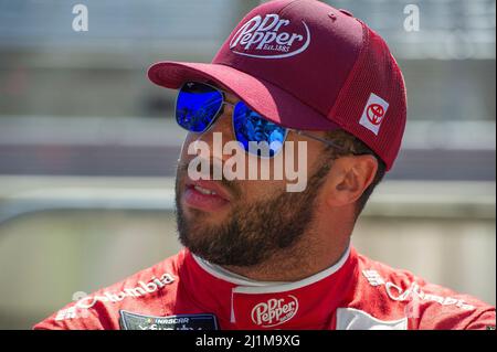 The Americas. 26th Mar, 2022. Bubba Wallace (18) before the start of NASCAR Xfinity Series, Dr 