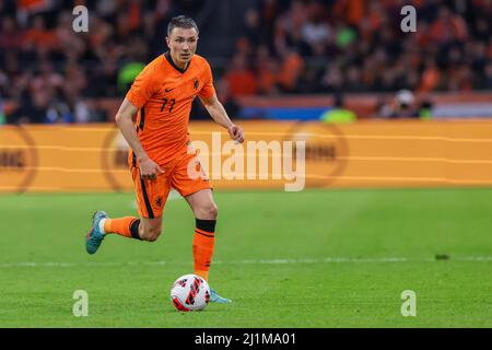 AMSTERDAM, NETHERLANDS - MARCH 26: Steven Berghuis of the Netherlands during the International Friendly match between the Netherlands and Denmark at the Johan Cruijff ArenA on March 26, 2022 in Amsterdam, Netherlands (Photo by Marcel ter Bals/Orange Pictures) Stock Photo