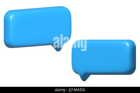 Isolated 3d message or speech bubbles on white background. Stock Photo