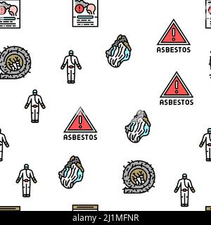 Asbestos Material And Problem Vector Seamless Pattern Stock Vector