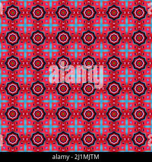 Colorful abstract kaleidoscope or endless pattern made from fabric for background used. Stock Photo