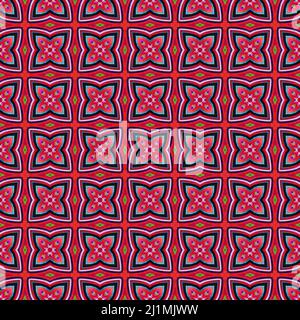 Colorful abstract kaleidoscope or endless pattern made from fabric for background used. Stock Photo