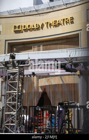 Hollywood, USA. 26th Mar, 2022. The Dolby Theatre is prepared for the 94th Academy Awards in Hollywood, CA on Saturday, ?March 26, 2022. (Photo By Conor Duffy/Sipa USA) Credit: Sipa USA/Alamy Live News Stock Photo