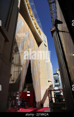 Hollywood, USA. 26th Mar, 2022. The Dolby Theatre is prepared for the 94th Academy Awards in Hollywood, CA on Saturday, ?March 26, 2022. (Photo By Conor Duffy/Sipa USA) Credit: Sipa USA/Alamy Live News Stock Photo