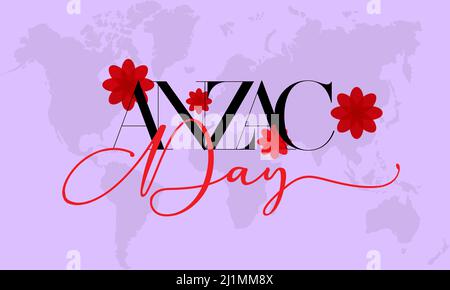ANZAC Day. Remembrance template for banner, card, poster, background. Stock Vector