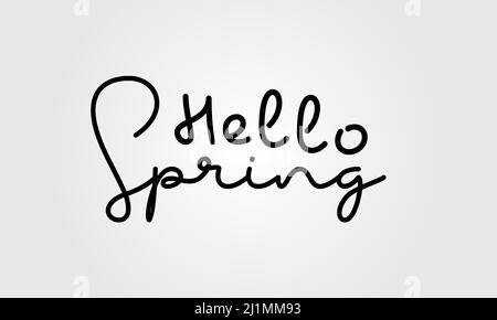 Hello Spring or SpringTime. Spring season template for banner, card, poster, background. Stock Vector