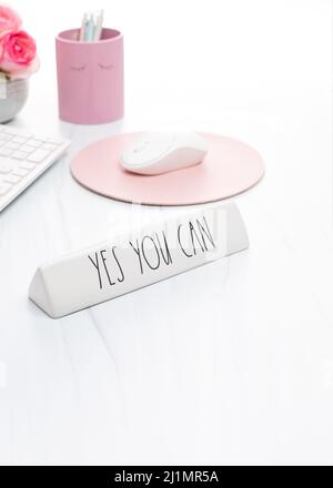 Yes you can. Inspirational illustration, motivational quote Stock