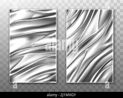 Silver Foil Shiny Metal Texture Background Wrapping Paper For