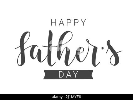 Handwritten Lettering of Happy Father's Day. Template for Banner, Greeting Card, Postcard, Invitation, Party, Poster, Print or Web Product. Stock Vector