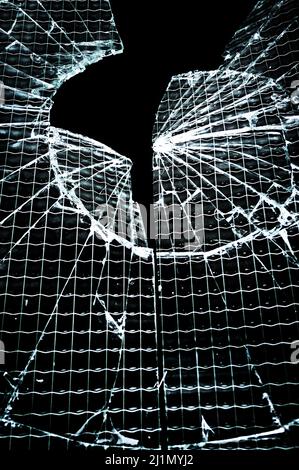 broken window glass Stock Photo