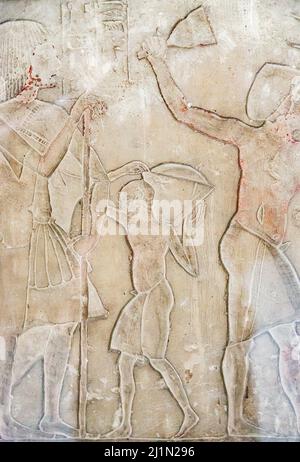 Cairo, Egyptian Museum, from Guiza, tomb of Ptahmay, man making naos. Stock Photo