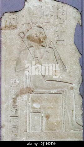 Cairo, Egyptian Museum, tomb of Harmin, Osiris seated. Stock Photo