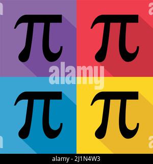Pi mathematical symbol, geometry formula icon, education vector ...