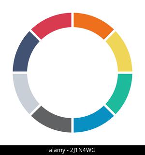 Infographic pie chart. Cycle presentation diagram 8 section. Vector isolated on white background . Stock Vector
