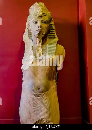 Cairo, Egypt - December 17, 2021: Detail from Egyptian Museum in Cairo, Egypt. It is founded at 1902 and have more than 120.000 ancient Egyptian items Stock Photo