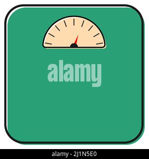 Weight scale icon, healthy diet body symbol, loss calorie measure vector illustration . Stock Vector
