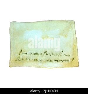 Old paper with text, watercolor vintage tag label paper, for collage, album, scrapbooking, layouts. Vector illustration Stock Vector