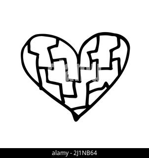 Doodle icons hearts. Vector illustration. St Valentine's Day concept Stock Vector