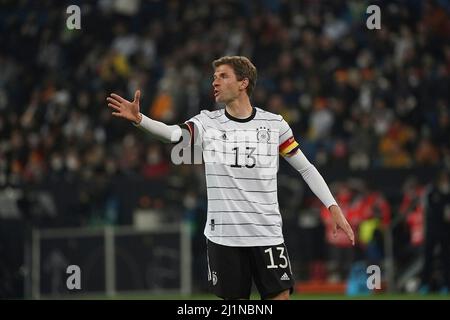 March 26, 2022, PreZero Arena, Sinsheim, friendly match Germany vs. Israel, in the picture Thomas Muller (Germany) Stock Photo