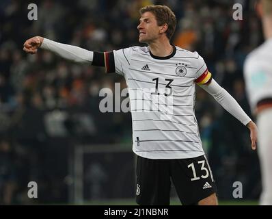 March 26, 2022, PreZero Arena, Sinsheim, friendly match Germany vs. Israel, in the picture Thomas Muller (Germany) Stock Photo